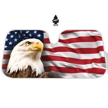 ⭐️⭐️⭐️⭐️⭐️ Large 57x27 Eagle Flag Car Windshield Popups Sunshade For BMW  - $18.69