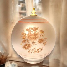 Mid-Century Modern Frosted Glass Floral Vintage Light Globe Shade Replacement - $26.18