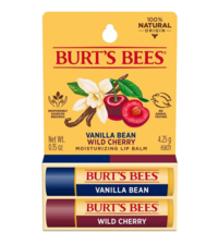 Burt&#39;s Bees 100% Natural Moisturizing Lip Balm Wild Cherry and Vanilla Bean0.15o - £18.78 GBP