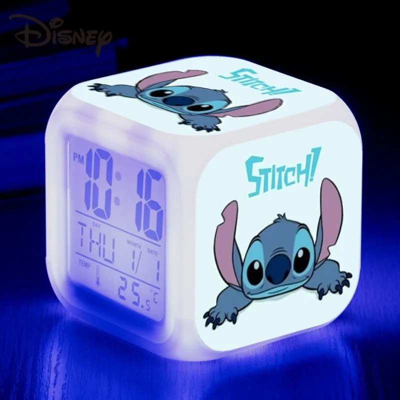 Lilo and Stitch Disney Alarm Clock Kawaii Cartoon Anime -8x8x8CM Stitch-05 - $10.52