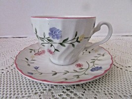 JOHNSON BROS CHINA TEACUP &amp; SAUCER MADE IN ENGLAND FLORALS SUMMER CHINTZ  - £6.93 GBP