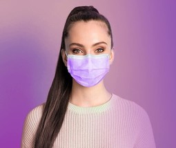 Disposable Face Covering (Purple) Disposable Mask. 50 Per Pack Box - $4.94
