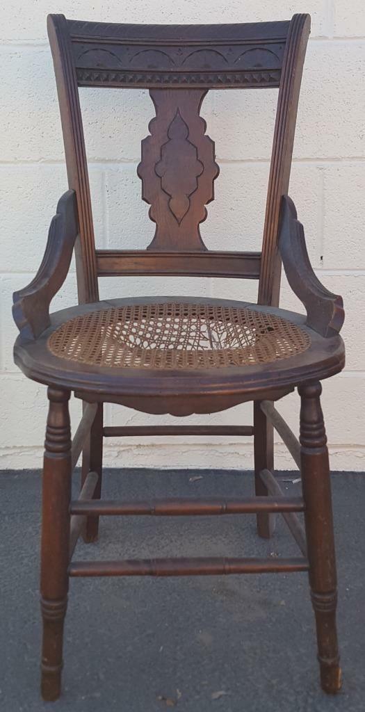 Primary image for Wonderful Antique Curved Back Side Chair - BEAUTIFUL CARVED SPLAT - NEEDS SEAT
