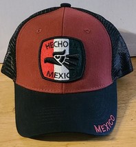Hecho En Mexico Eagle Flag Mexican Snapback Mesh Back Baseball Cap Black &amp; Red - £10.70 GBP