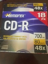 Memorex CD-R 700MB 11 of 18 Partial packBlank Recordable Discs 80 Min 52x Media - £28.73 GBP