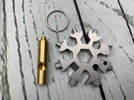 18 in 1 Stainless Steel Snowflakes Multi Tool for Opener Key chain Flat Phillip - £19.28 GBP