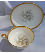 SPODE CHATHAM FRUIT COFFEE CUP/SAUCER SET NO 14 GOLD Y5280 GRAY - £27.28 GBP