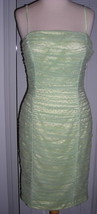 Adrianna Papell Boutique Rhinestones Beads Sexy Spaghetti Pastel Green Dress 6 - £68.36 GBP