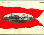College of Emporia Banner Flag Emporia Kansas KS 1910 DB Postcard I12 - $6.88