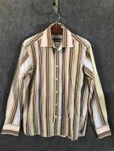 Ted Baker Button Up Shirt Men&#39;s Size L/4 Multicolor Long Sleeve Plaid St... - $12.73