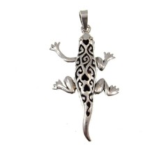 Handcrafted Solid 925 Sterling Silver 3D Movable Arms and Legs Lizard Pendant - £25.27 GBP
