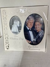 White Porcelain Silver 25th Anniversary Wedding Gift Photo Frame CCC - £18.50 GBP