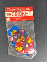 Tin Cricket Tin Litho Clicker Noisemaker Japan Baseball player Bear New ... - $9.90