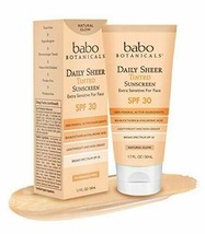 NEW Babo Botanicals Daily Sheer TINTED SPF 30 Mineral Sunscreen Natural Glow Ext - £17.32 GBP