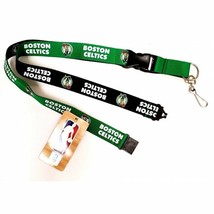 Boston Celtics NBA Basketball Team Logo Two Tone Safety Latch Lanyard Keychain - £19.91 GBP