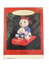 Hallmark 1996 GRANDPA Christmas Ornament Doggies Sledding Downhill NEW Old Stock - £4.91 GBP