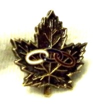 Maple Leaf Pin Red White Blue Rings Sterling Silver 1/2&quot; - $14.61 CAD