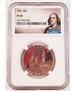 1962 50C Franklin Medio Dólar Prueba Graduado Por NGC Como PF-68 - £59.33 GBP