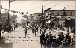 Tigerton Wisconsin RPPC 15th Annual Homecoming 1919 Street Scene RP Postcard W16 - £27.74 GBP