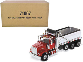 Western Star 4900 SF Dump Truck Red and Silver 1/50 Diecast Model by Diecast Ma - £73.17 GBP