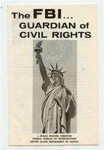 The FBI Guardian of Civil Rights Booklet 1964 J Edgar Hoover  - £37.98 GBP