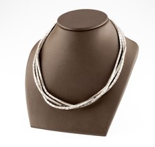 Ed Aguilar Sterling Silver Three Strand Heishi Bead Necklace 26.5&quot; Long - £472.47 GBP