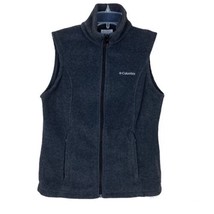 Columbia Womens size X Small Fleece Vest Gray Full Zipper  Mock Neck Zip Pockets - £13.23 GBP