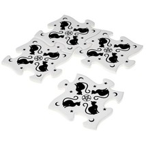 Alchemy Gothic CJ3 Black Cats Ceramic Coaster Set Moon Stars Feline Decor - £19.84 GBP