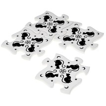 Alchemy Gothic CJ3 Black Cats Ceramic Coaster Set Moon Stars Feline Decor - £19.79 GBP