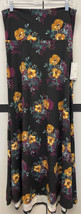 NWT 2.0 LULAROE Medium Black Brown Gold Purple Green Floral Slinky Maxi Skirt - £34.41 GBP