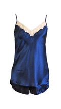 Shadowline Satin Camisole and Tap Pant Size 1X Navy Blue Style 4506 - £35.57 GBP
