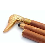 Brass Duck Head Handle Walking Stick Vintage Wooden Cane Designer Antiqu... - £29.79 GBP