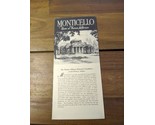 Monticello Home Of Thomas Jefferson Map Brochure - £19.56 GBP