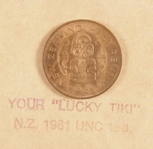 New Zealand Half Penny 1961 &quot;Lucky Tiki&quot; Uncirculated - $8.59