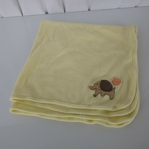Just Born Yellow Elephant Sun Thermal Baby Blanket Waffle Weave Brown Tan Orange - £14.23 GBP