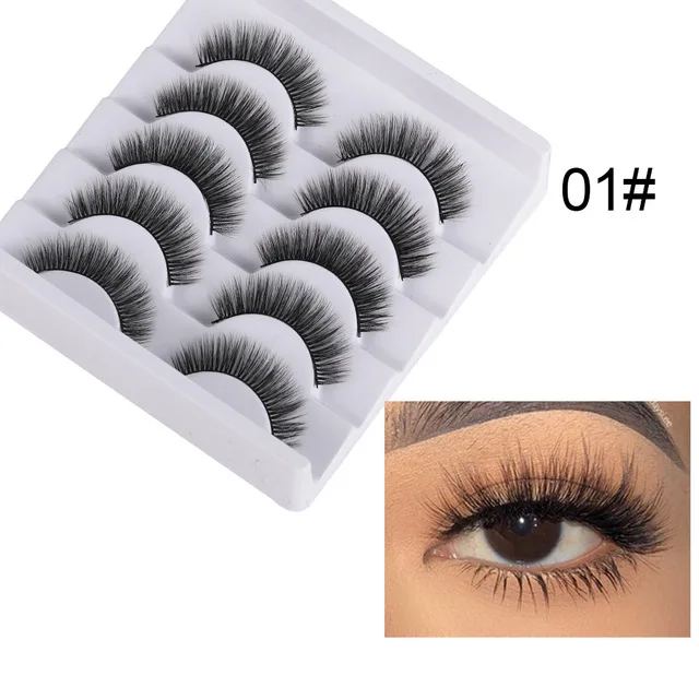 Exy 3d faux mink false eyelashes natural wispies fluffy eye lashes full volume handmade thumb200