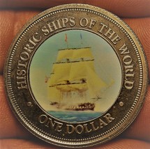 Cook Islands Dollar, 2003 Gem Unc~Only Year~Historic Ship Constitution~F... - £25.35 GBP