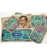 Lot of 6 France Notes Miscellaneous VF to XF Condition 1944 - 1985 - $93.48 CAD