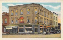 Hotel Badger Burlington Wisconsin 1930s postcard - £5.31 GBP