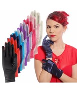 Satin Stretch Wrist Length Dress Gloves 10 Colors for Party Prom Wedding... - £14.38 GBP