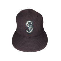 Vintage MLB New Era 5950 Pro Model 100% Wool 7 Seattle Mariners Fitted Hat - $23.31
