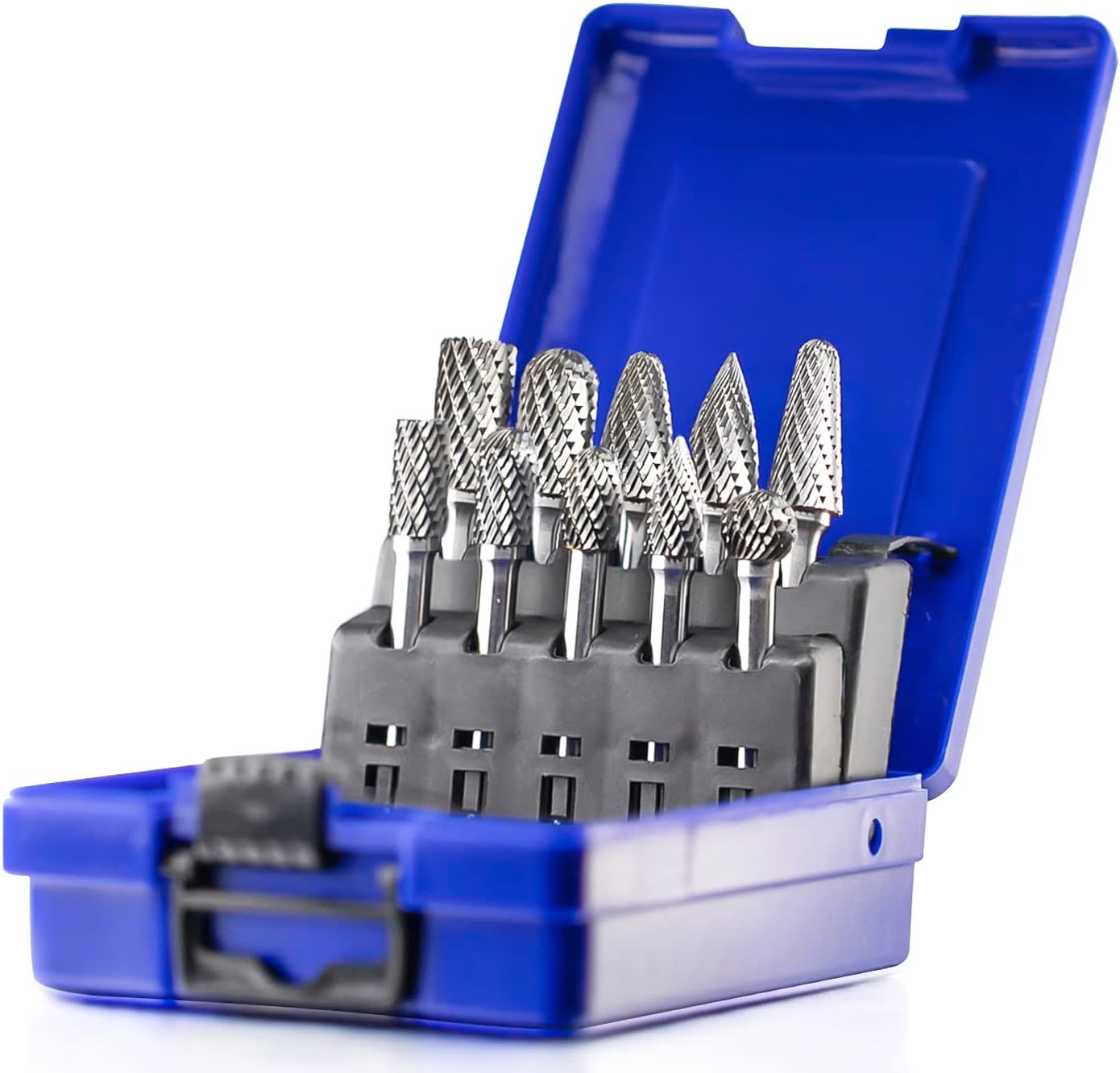 10Pcs Carbide Burrs Set With 1/4&#39;&#39; Shank Double Cut Solid Power Tools Tu... - $72.98