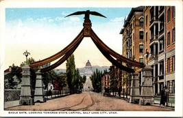 Eagle Gate Looking Toward Capitol Salt Lake City Utah UT UNP WB Postcard L8 - £2.41 GBP