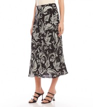 NEW KAREN KANE BLACK  WHITE VISCOSE FLARE MIDI SKIRT SIZE XL $149 - £50.89 GBP