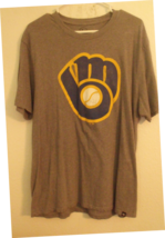 Mens 47 Gray Short Sleeve Milwaukee Brewers Baseball T Shirt Size XL - $14.95