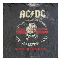 AC/DC British Tour 1982 Band Concert Tshirt Adult XL Black Short Sleeve Tie Dye - £17.23 GBP