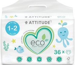 ATTITUDE Biodegradable Baby Diapers, Non-Toxic, Eco-Friendly, Safe for Sensitive - £53.00 GBP
