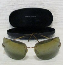 Womens Vintage Giorgio Armani Rimless Sunglasses Gold with Gray Lenses 1534 884 - £143.52 GBP