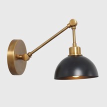 Mid Century Style Single Shade Bulb Pivot Brass Articulated Wall Lamp Be... - £91.59 GBP