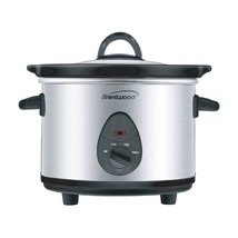 Brentwood 1.5 Quart Slow Cooker in Stainless Steel with 3 Settings - £52.74 GBP